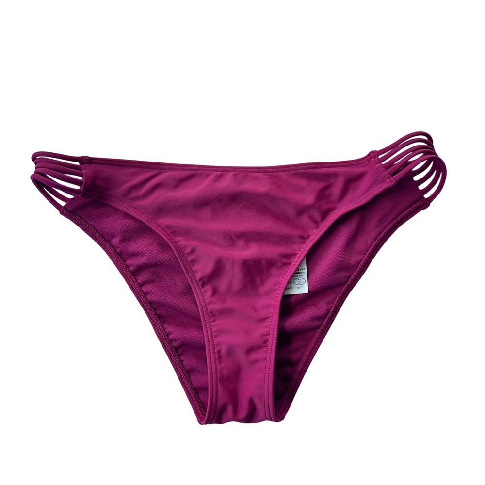 NWTโ Hollister Strappy Side Cheeky Bikini Bottom Burgundy Wine Plum Purple S